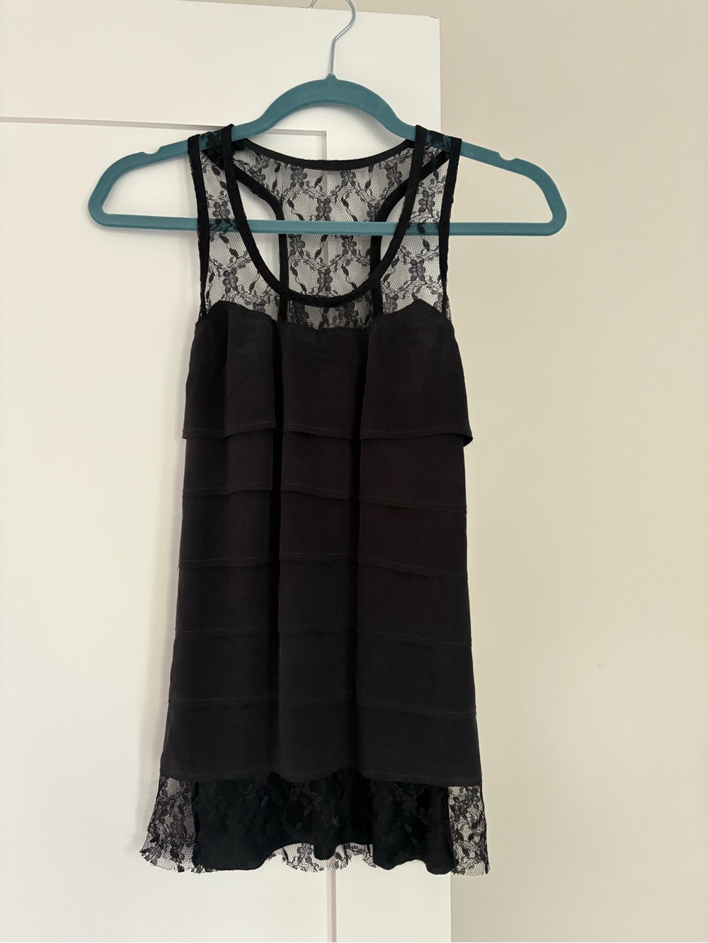 Bailey 44 Black Lace Racerback Tiered Tank